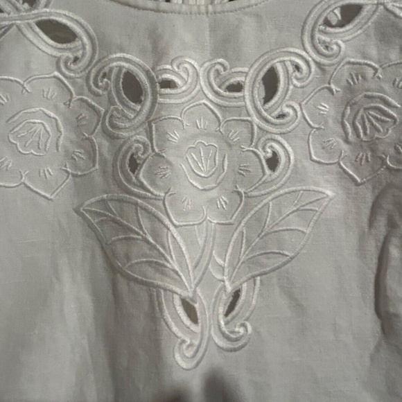 NWOT Derek Lam 10 Crosby Everett Eyelet Cotton Linen Mini Dress White Size 6 - Picture 8 of 15